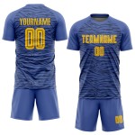 Fußball Custom Gold-Schwarz Drittes Blaues Trikot Uniform Sublimation Licht