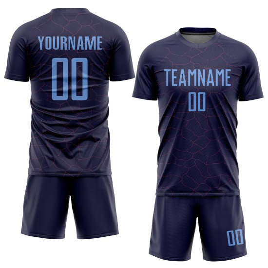 Uniform Trikot Lila Fußball Sublimation Benutzerdefinierte Blaues Licht